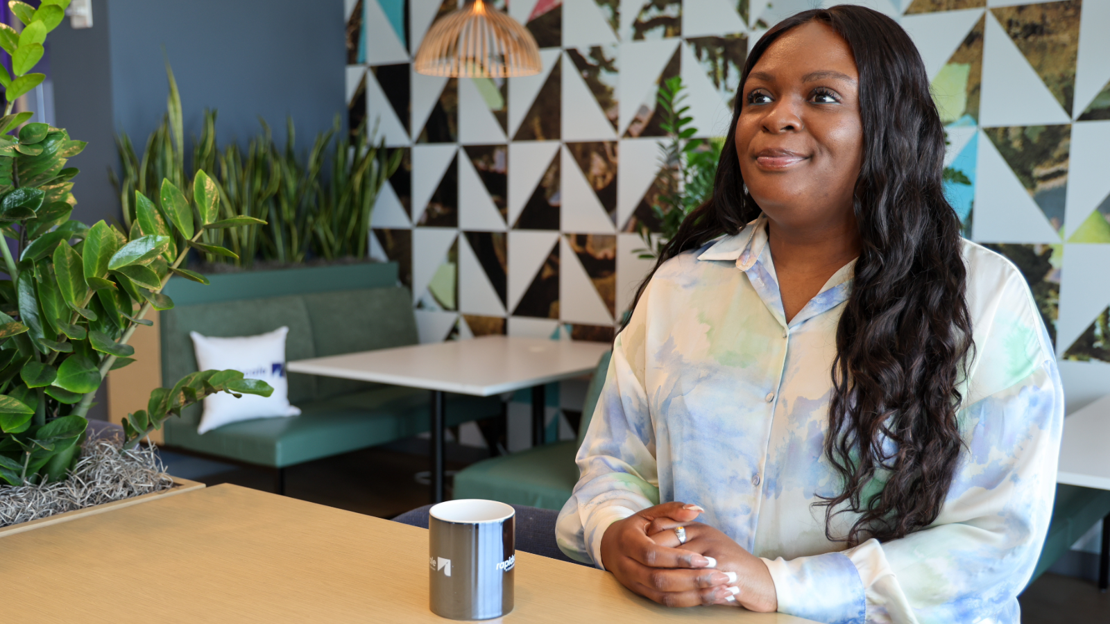 a person sitting at a table