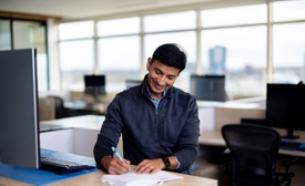 Cox employee writing