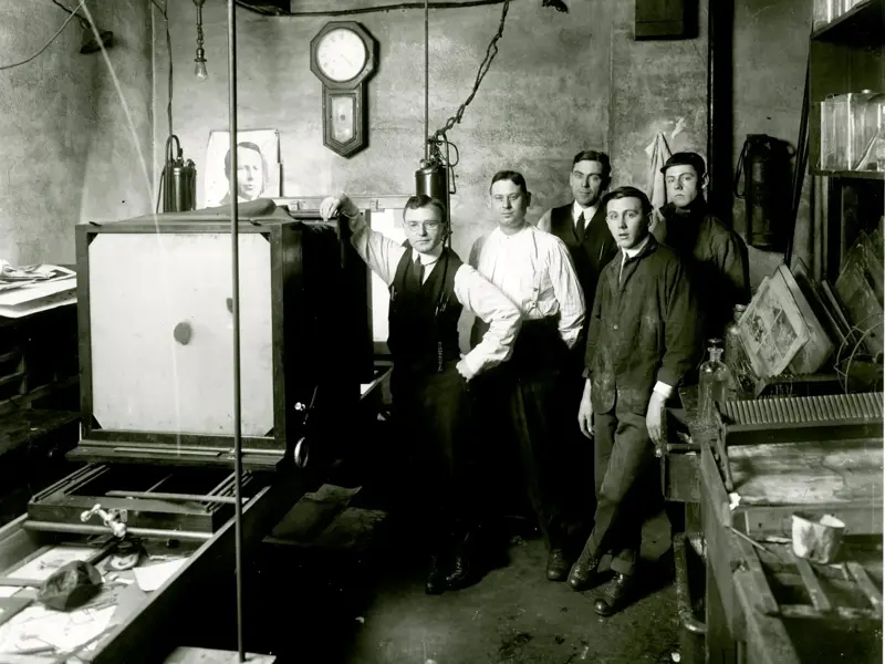 Employees in the Dayton printroom