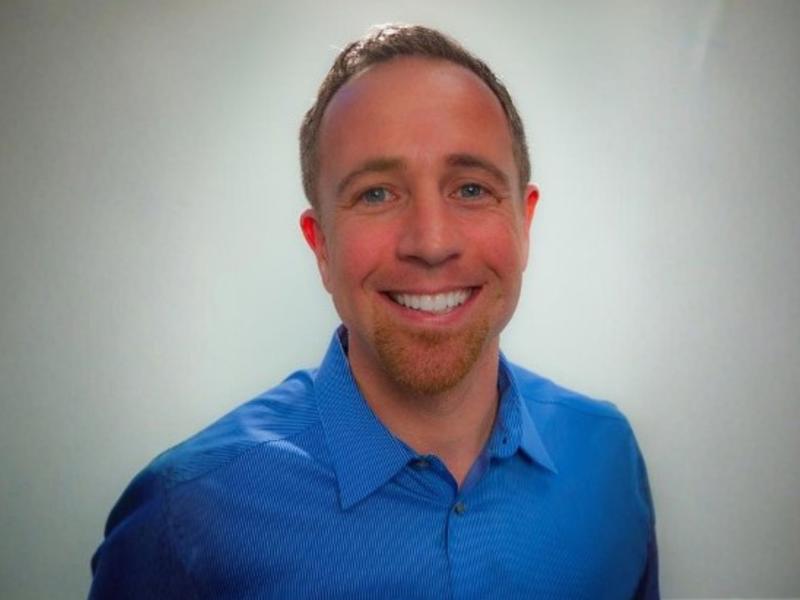 a person in a blue shirt