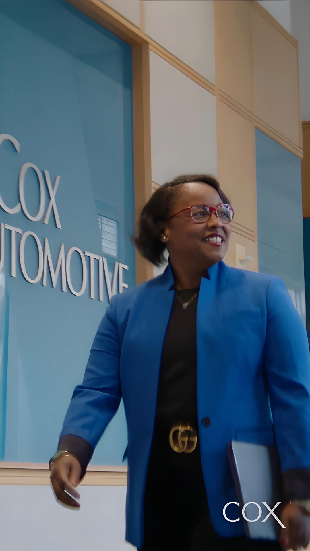 a person in a blue jacket