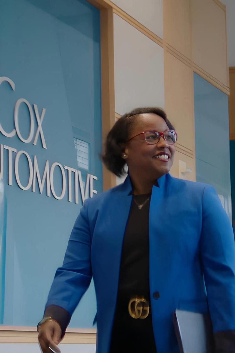 a person in a blue jacket
