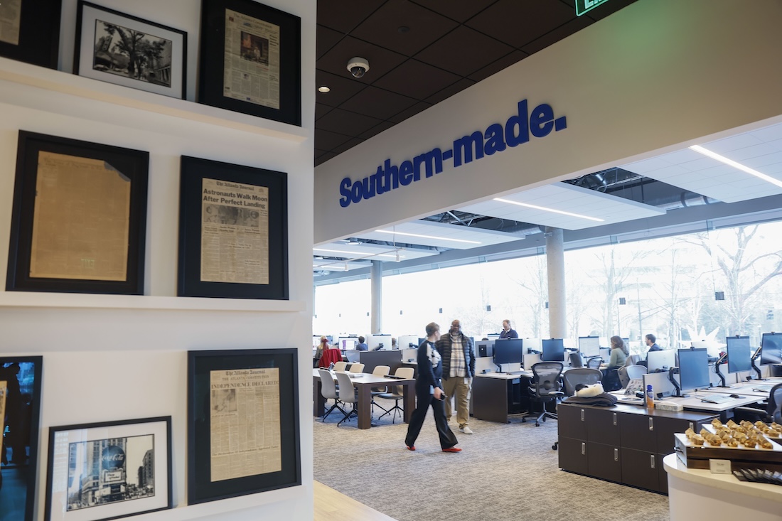 a group of people in an office