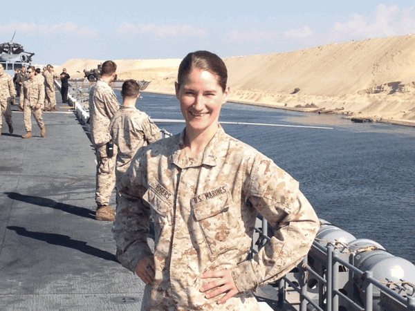 Kate Rogers Cox employee in marines uniform