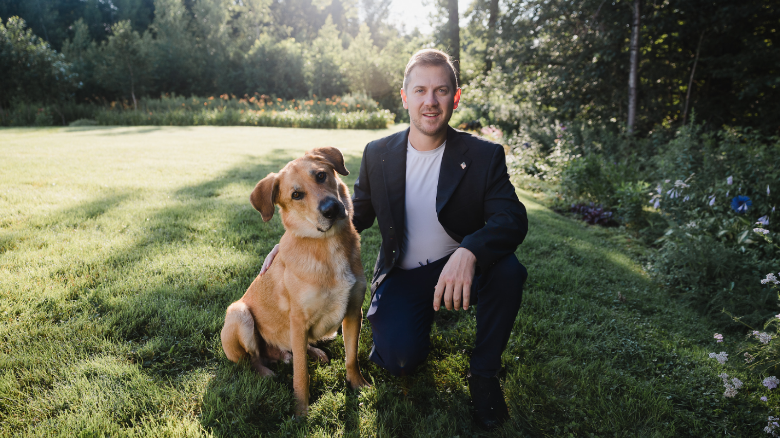 Greg Patch, Cox employee with his dog