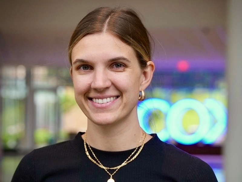 a person smiling at camera