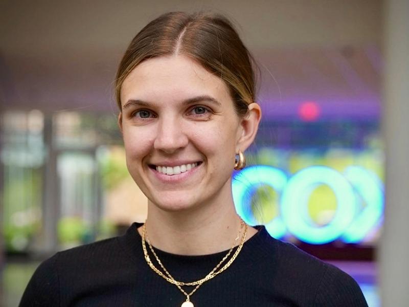 a person smiling at camera