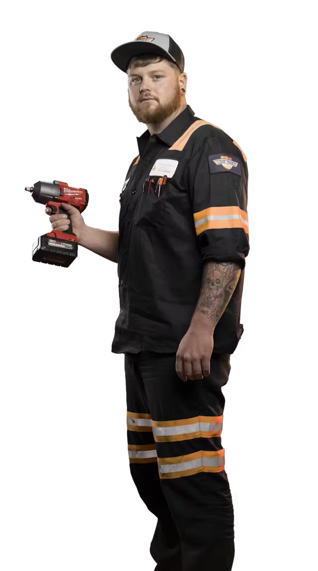 cox employee holding a drill