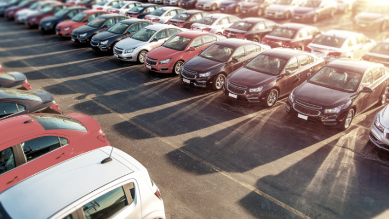 Cars in a parking lot