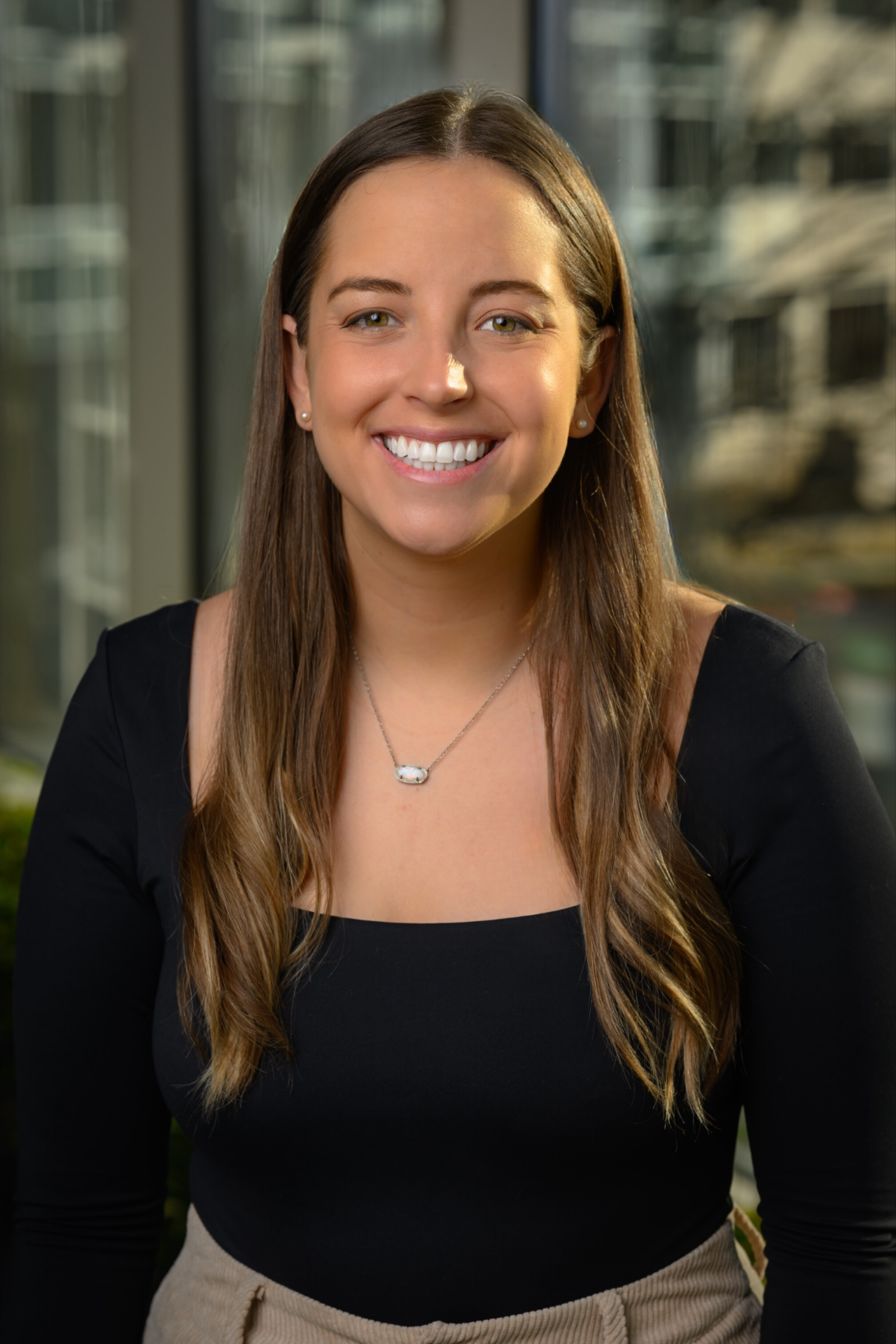 a person smiling at camera