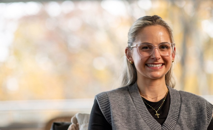 a person smiling at camera