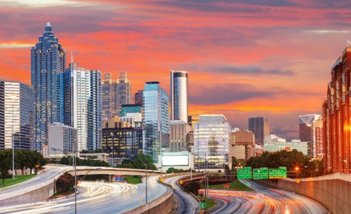 the Atlanta city skyline