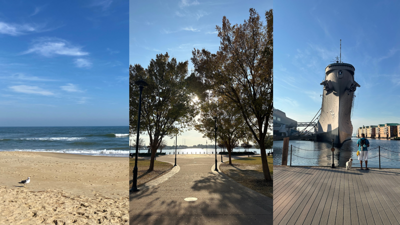 3 different photos of the ocean