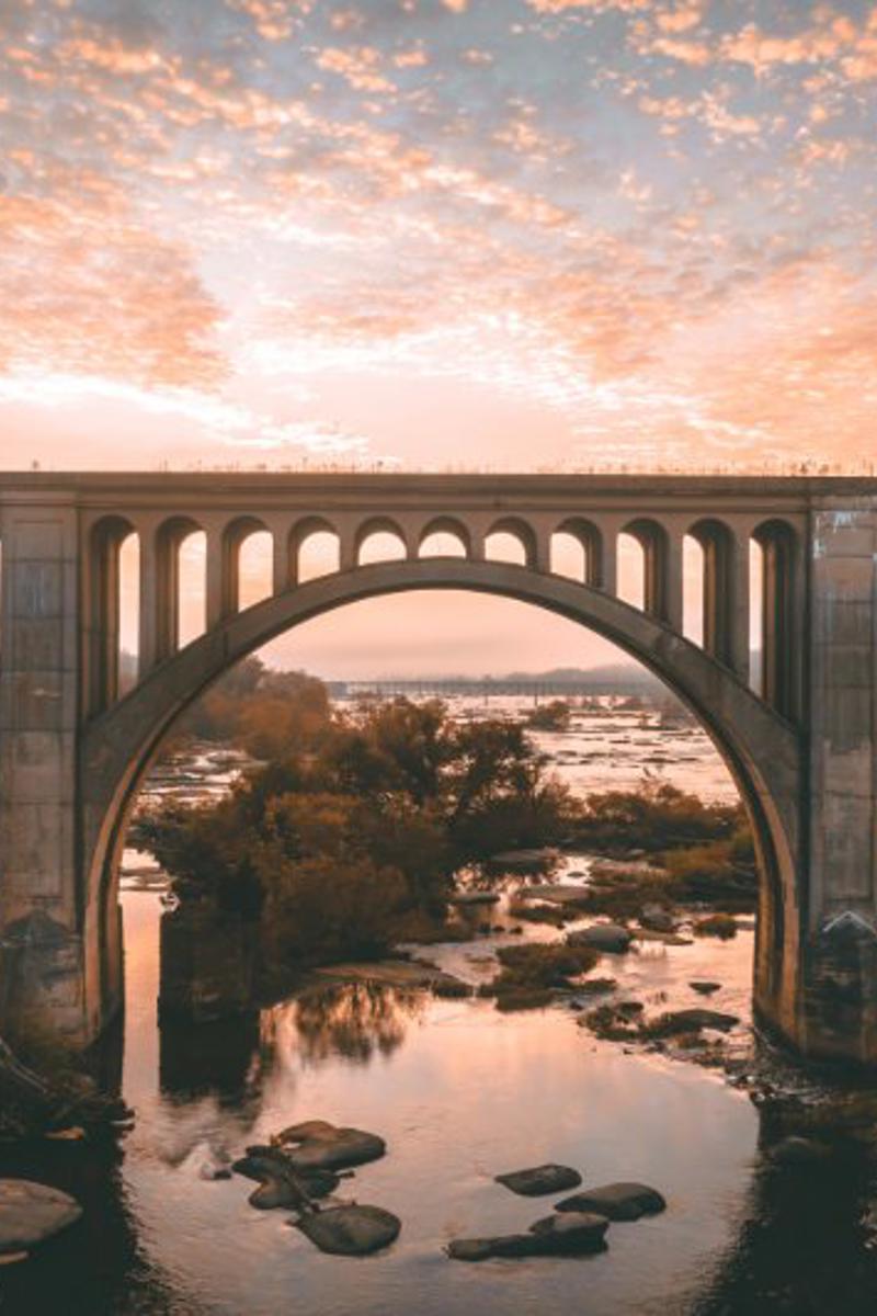 a bridge over a river
