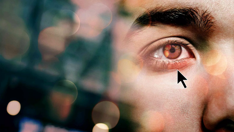 a close up of a person's eye