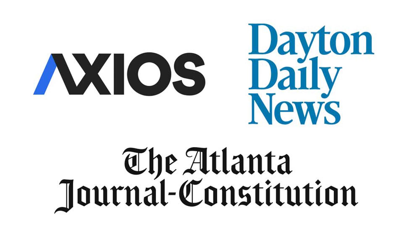 Logos of Axios, Dayton Daily News, and The Atlanta Journal Constitution