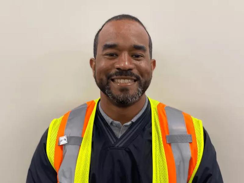 a person wearing a reflective vest